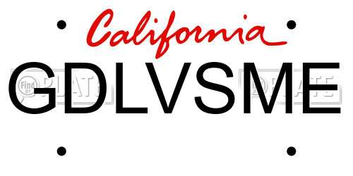 GDLVSME California License Plate