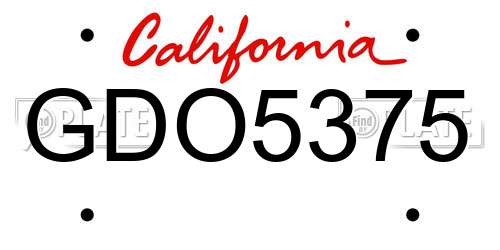 GDO5375 California License Plate