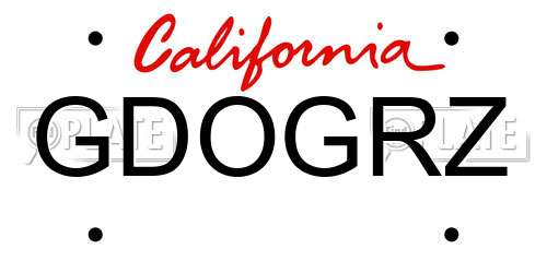 GDOGRZ California License Plate