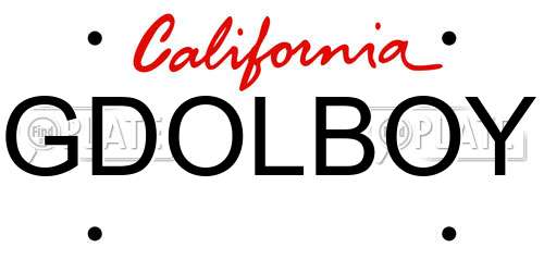 GDOLBOY California License Plate