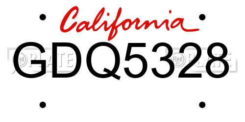 GDQ5328 California License Plate