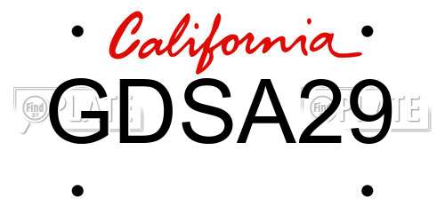 GDSA29 California License Plate