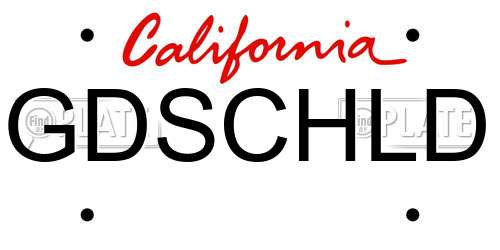 GDSCHLD California License Plate