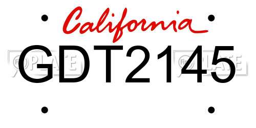 GDT2145 California License Plate