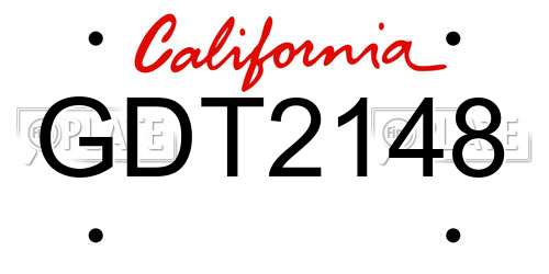 GDT2148 California License Plate