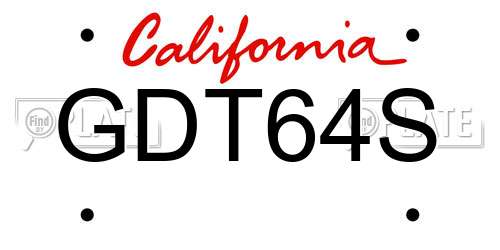 GDT64S California License Plate