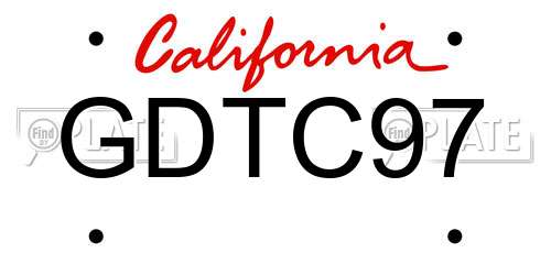 GDTC97 California License Plate