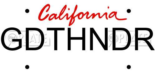 GDTHNDR California License Plate