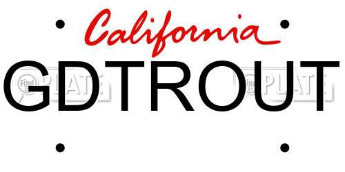 GDTROUT California License Plate