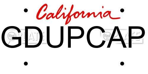 GDUPCAP California License Plate