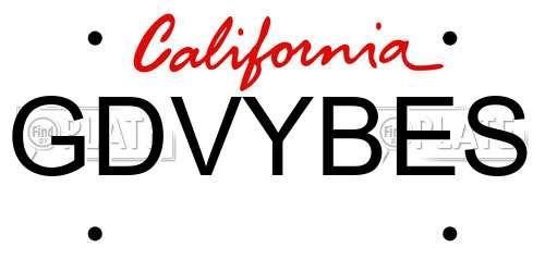 GDVYBES California License Plate