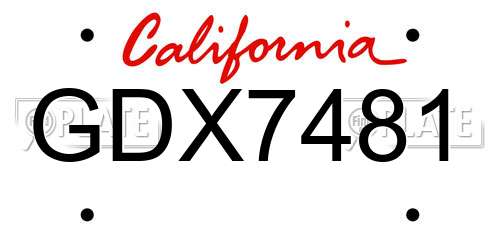 GDX7481 California License Plate
