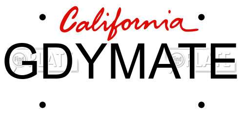 GDYMATE California License Plate