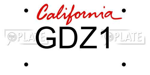 GDZ1 California License Plate