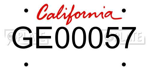 GE00057 California License Plate