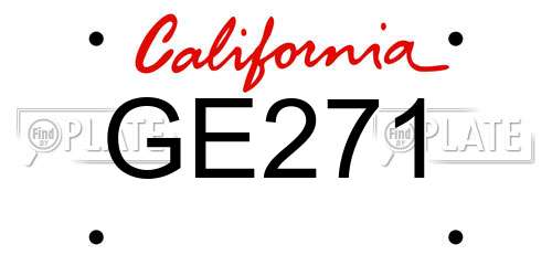 GE271 California License Plate