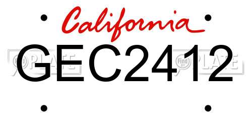 GEC2412 California License Plate