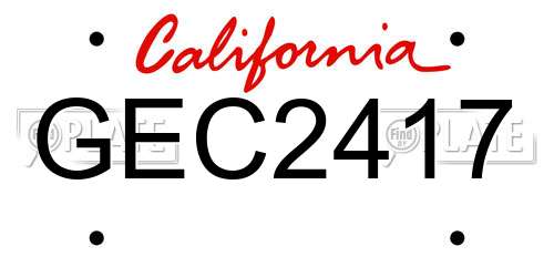 GEC2417 California License Plate