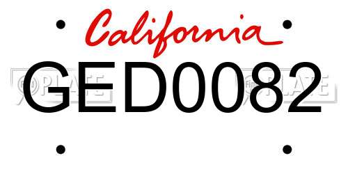 GED0082 California License Plate