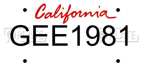 GEE1981 California License Plate