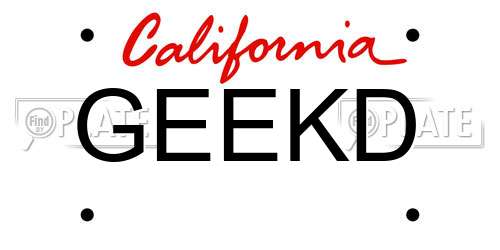GEEKD California License Plate