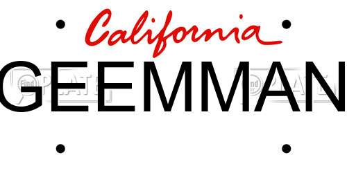 GEEMMAN California License Plate