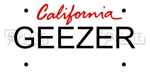 GEEZER California License Plate