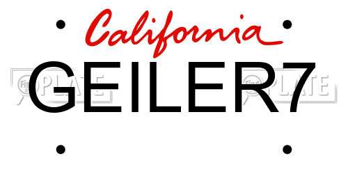 GEILER7 California License Plate