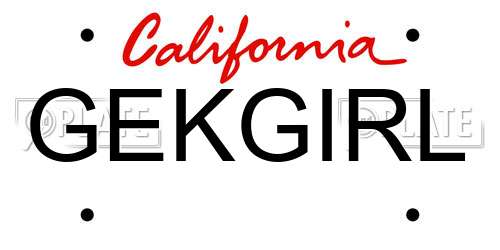 GEKGIRL California License Plate