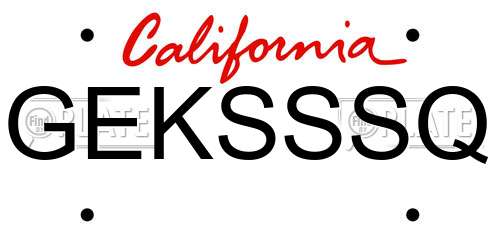 GEKSSSQ California License Plate