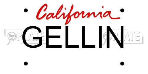 GELLIN California License Plate