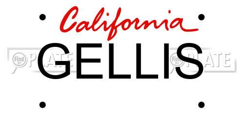 GELLIS California License Plate