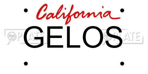 GELOS California License Plate