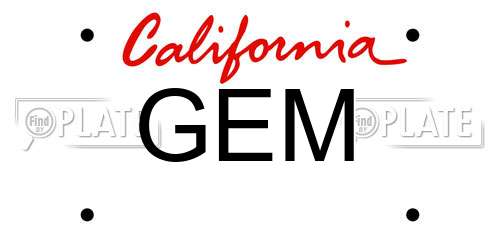 GEM California License Plate
