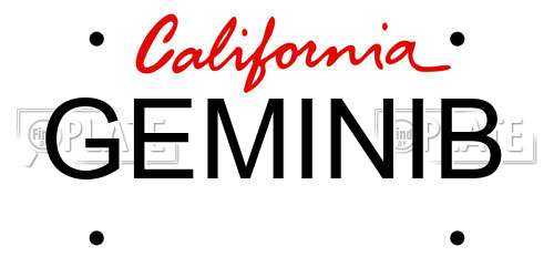 GEMINIB California License Plate