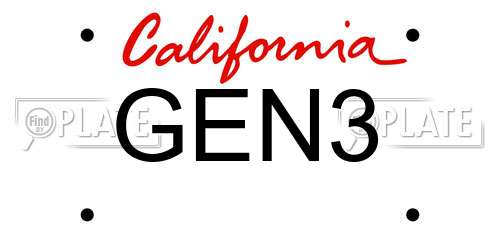 GEN3 California License Plate