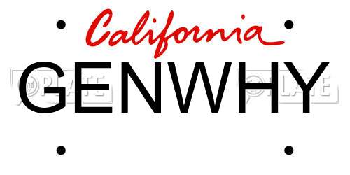 GENWHY California License Plate