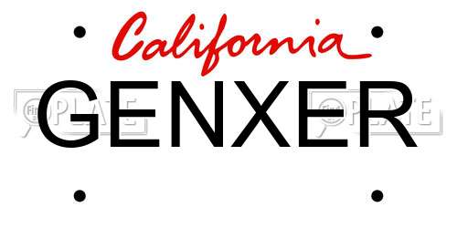 GENXER California License Plate