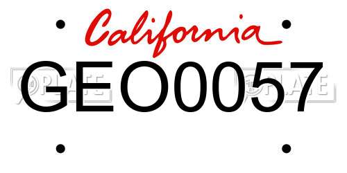 GEO0057 California License Plate