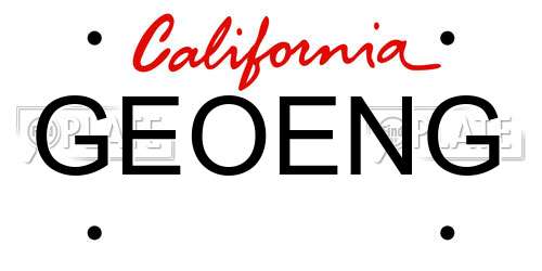 GEOENG California License Plate