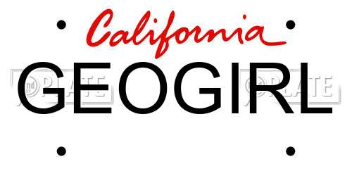 GEOGIRL California License Plate