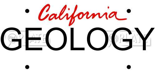 GEOLOGY California License Plate