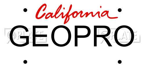 GEOPRO California License Plate