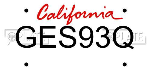GES93Q California License Plate