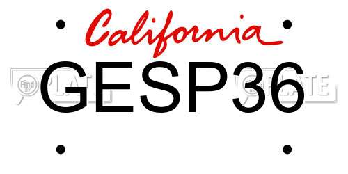 GESP36 California License Plate