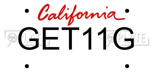 GET11G California License Plate