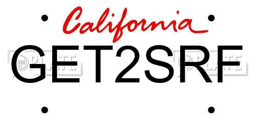 GET2SRF California License Plate