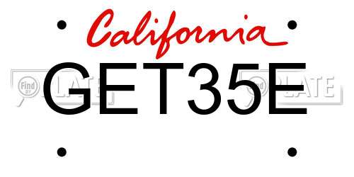 GET35E California License Plate