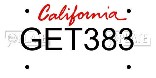 GET383 California License Plate