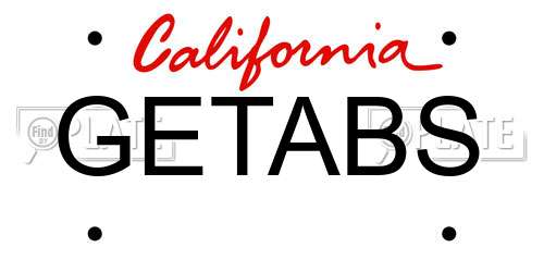 GETABS California License Plate